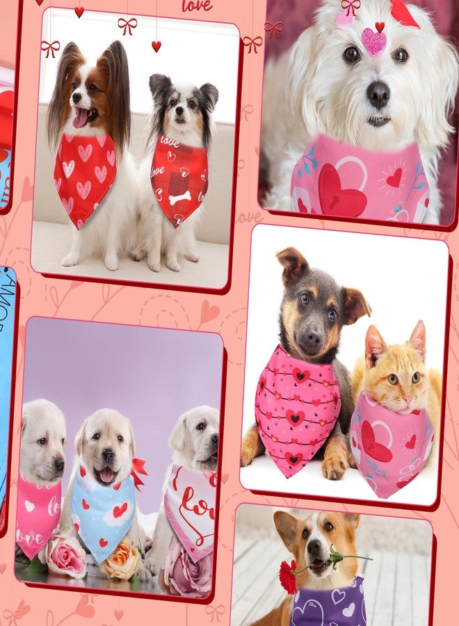 Abbylike 150 Pcs Valentine‘s Day Dog Bandanas Bulk Heart Bandanas Triangle Washable Dog Scarf Adjustable pet Bib Handkerchief for Small Medium Large Pets Birthday Supply - Image 4
